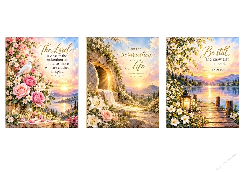 Christian Scripture Landscape Bible Verse Psalm A4 Sheet Printable   