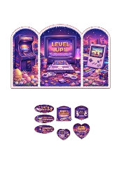 Retro Gamer Quick Card | Level Up Celebration Topper | Printable Sheet