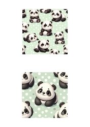 Cute Panda Seamless Backgrounds – Baby Panda Pattern – Pastel Green Polka Dot Digital Paper