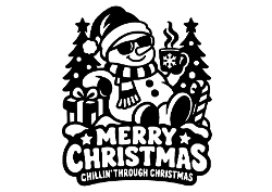 cup1471162_135667 - Merry Christmas Cool Snowman Sunglasses Cocoa Papercut Laser Cut Template Cutting File