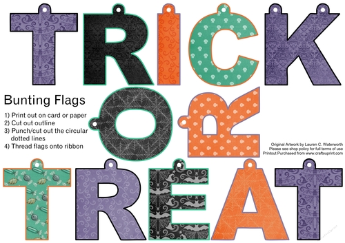 Halloween Trick Or Treat Bunting