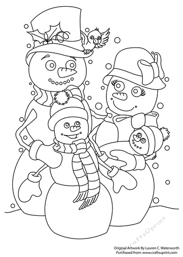 Christmas Snowman Family