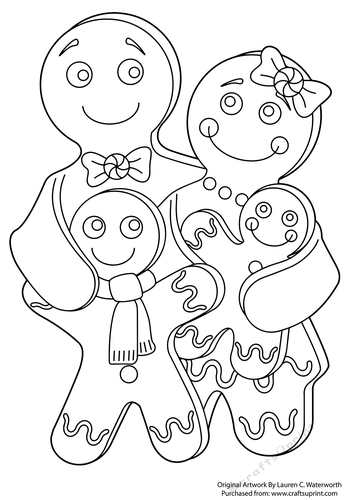 Christmas Gingerbread Family Stamp