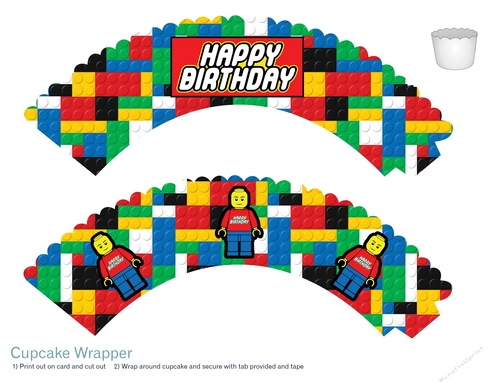 Toy Bricks Cup Cake Wrappers