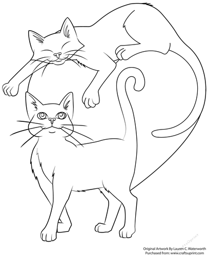 Valentines Cats Digital Stamp