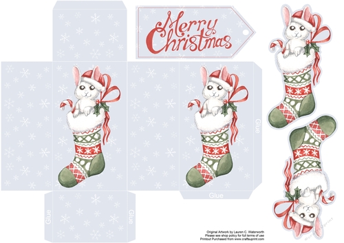 Christmas Bunny in Stocking