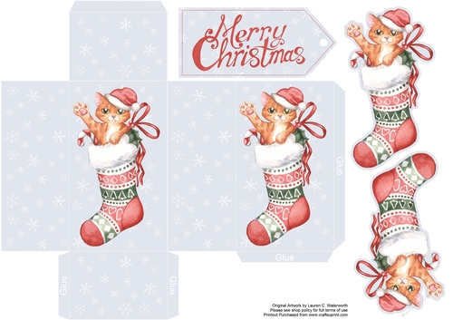 Christmas Ginger Kitten in Stocking