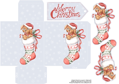 Christmas Puppy in Stocking