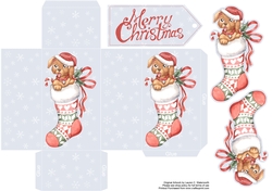 Christmas Puppy in Stocking
