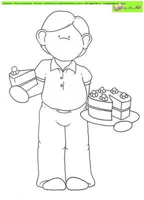 Piece of Cake Doodles Digital Stamp