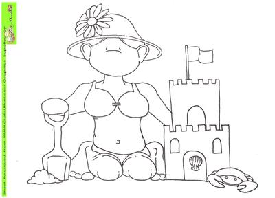 Sandcastle Doodles Digital Stamp