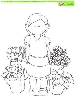 Florist Doodles Digital Stamp