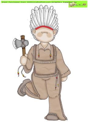 Red Indian Doodles Large Image
