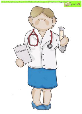 Female Doctor Doodles Large Image