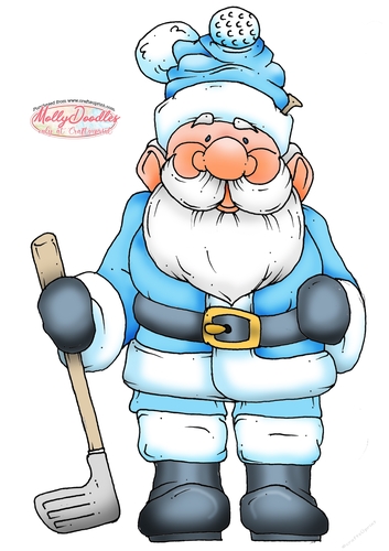 Golfing Santa Doodles Large image
