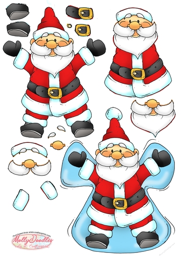 Snow angel santa doodles