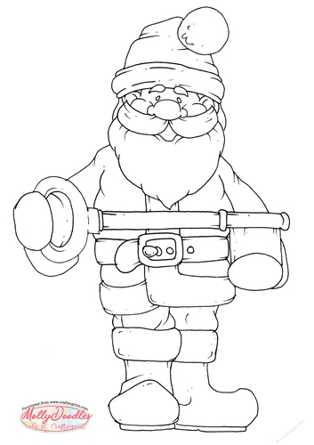 Magic Key Santa Doodles digital stamp