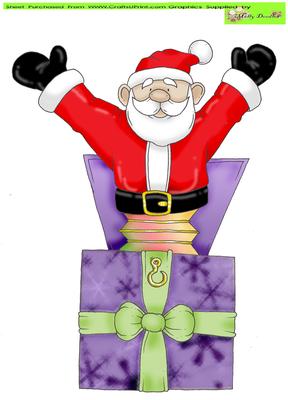 Santa in a Box Doodles Large Image