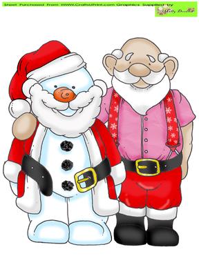 Santa and Snowman Doodles Large Image