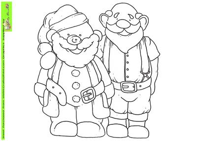 Santa and Snowman Doodles Digital Stamp
