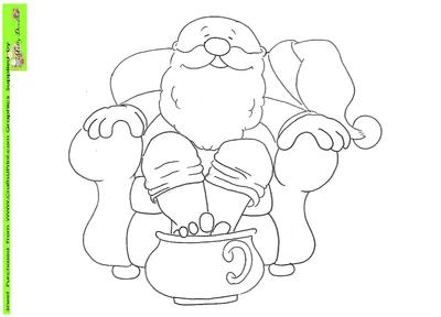 Santa Doodles Soaking His Feet Digital Stamp
