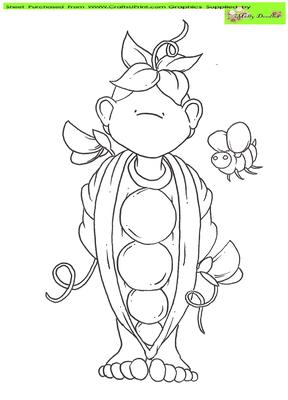Pea Pod Doodles Digital Stamp
