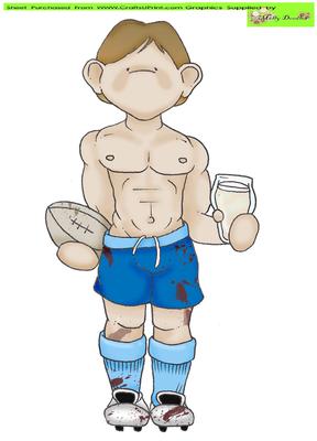 Rugby Hunk Doodles Large Image