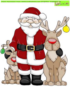 Santa and Baby Rudolf Doodles Large Image