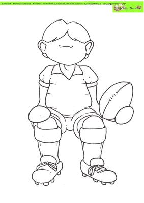 Sitting Sporty Doodles (rugby) Digital Stamp