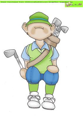 Sitting Sporty Doodles (golfer) Large Image