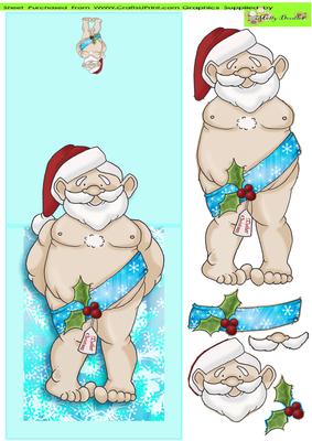 Cheeky Santa Doodles Over the Edge
