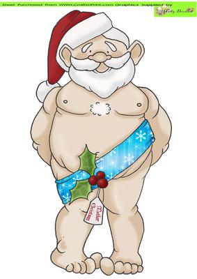 Cheeky Santa Doodles Large Image