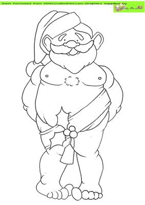 Cheeky Santa Doodles Digital Stamp