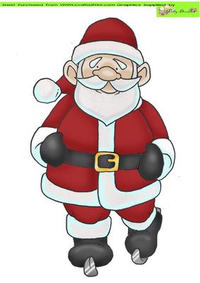 Skating Santa Doodles Large Image