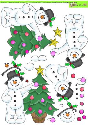 Frosty Doodles Decorating His Tree