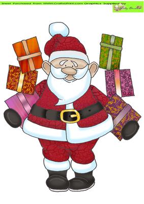Santa Doodles with Gifts Large Image