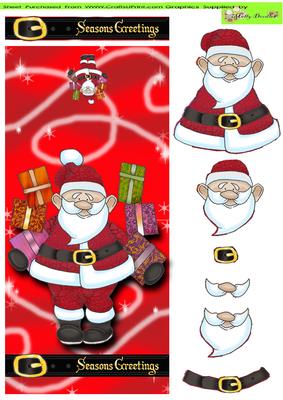 Santa Doodles with Gifts Over the Edge