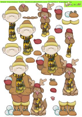 Snowball Doodles with His Dog