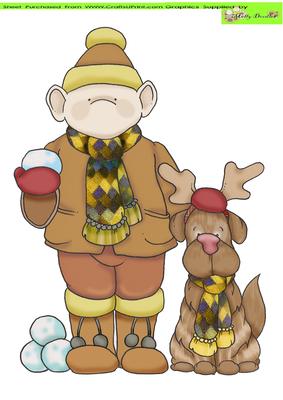 Snowball Doodles with His Dog Large Image