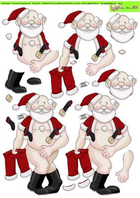 Wardrobe Malfunction Santa Doodles