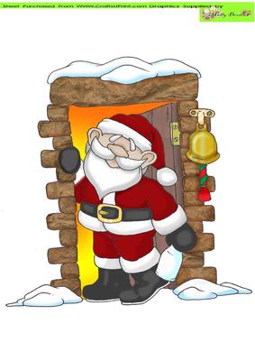 Good Morning Santa Doodles Large Image