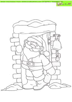 Good Morning Santa Doodles Digital Stamp