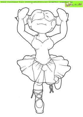 Pink Ballet Doodles Digital Stamp