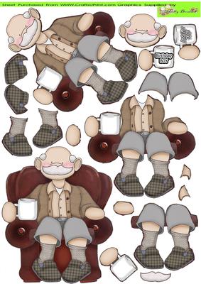 Seated Grandpa Doodles