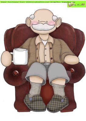 Seated Grandpa Doodles Large Image