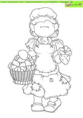 Strawberry Doodles Digital Stamp