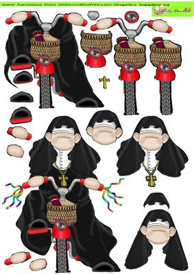 Biking Nun Doodles