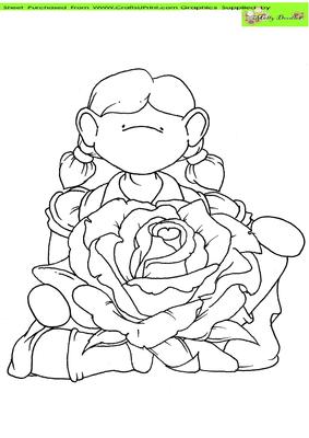 Liliac Rose Doodles Digital Stamp