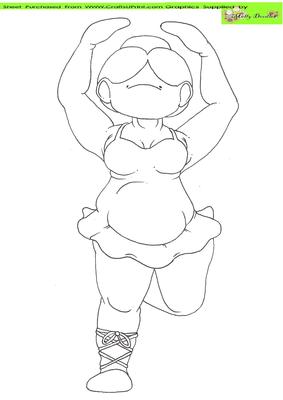 Plump Ballet Doodles Digital Stamp