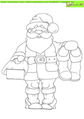 High Heel Santa Doodles Digital Stamp